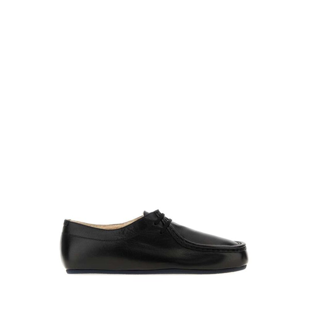 Jil Sander Women Black Leather Lace-Up Shoes